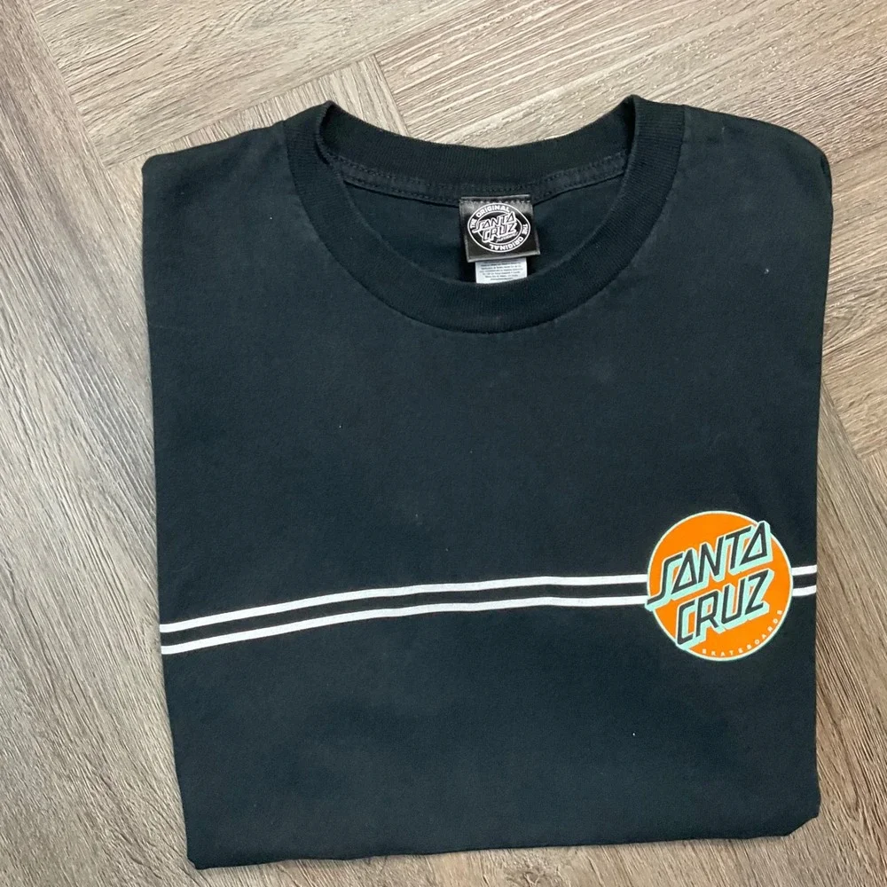 Santa Cruz Skateboards T‎ Shirt Mens Medium Black Logo Graphic Skate Tee Retro